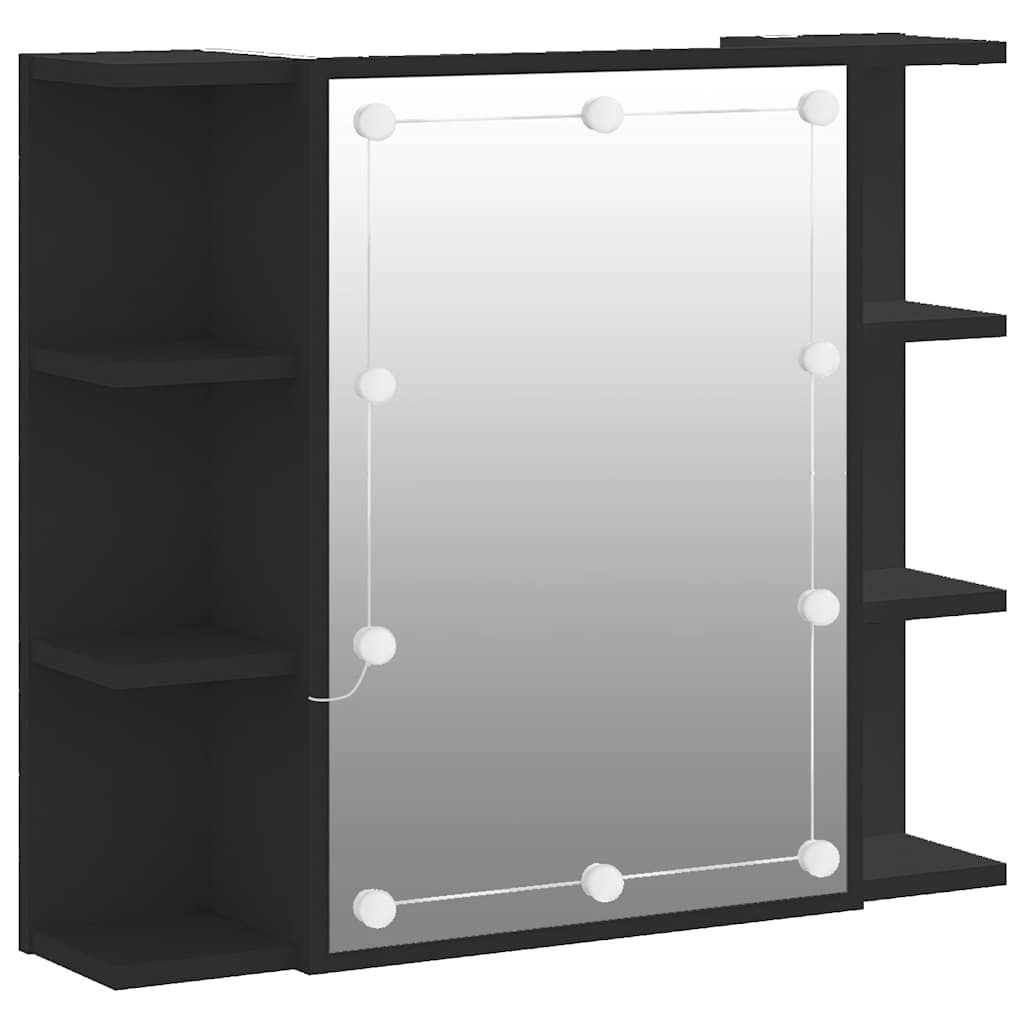 Έπιπλο Καθρέπτη με LED Μαύρο 70 x 16,5 x 60 εκ. - Pakobazaar