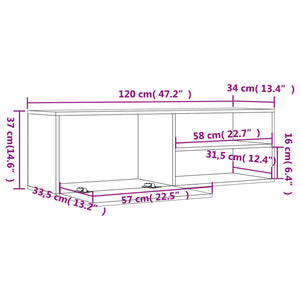 Έπιπλο Τηλεόρασης Γκρι Sonoma 120 x 34 x 37 εκ. από Επεξ. Ξύλο