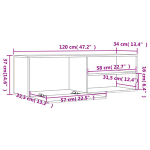Έπιπλο Τηλεόρασης Καφέ Δρυς 120x34x37 εκ. Επεξ. Ξύλο - Pakobazaar
