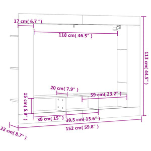 Έπιπλο Τηλεόρασης Sonoma Δρυς 152x22x113 εκ. Επεξεργασμένο Ξύλο