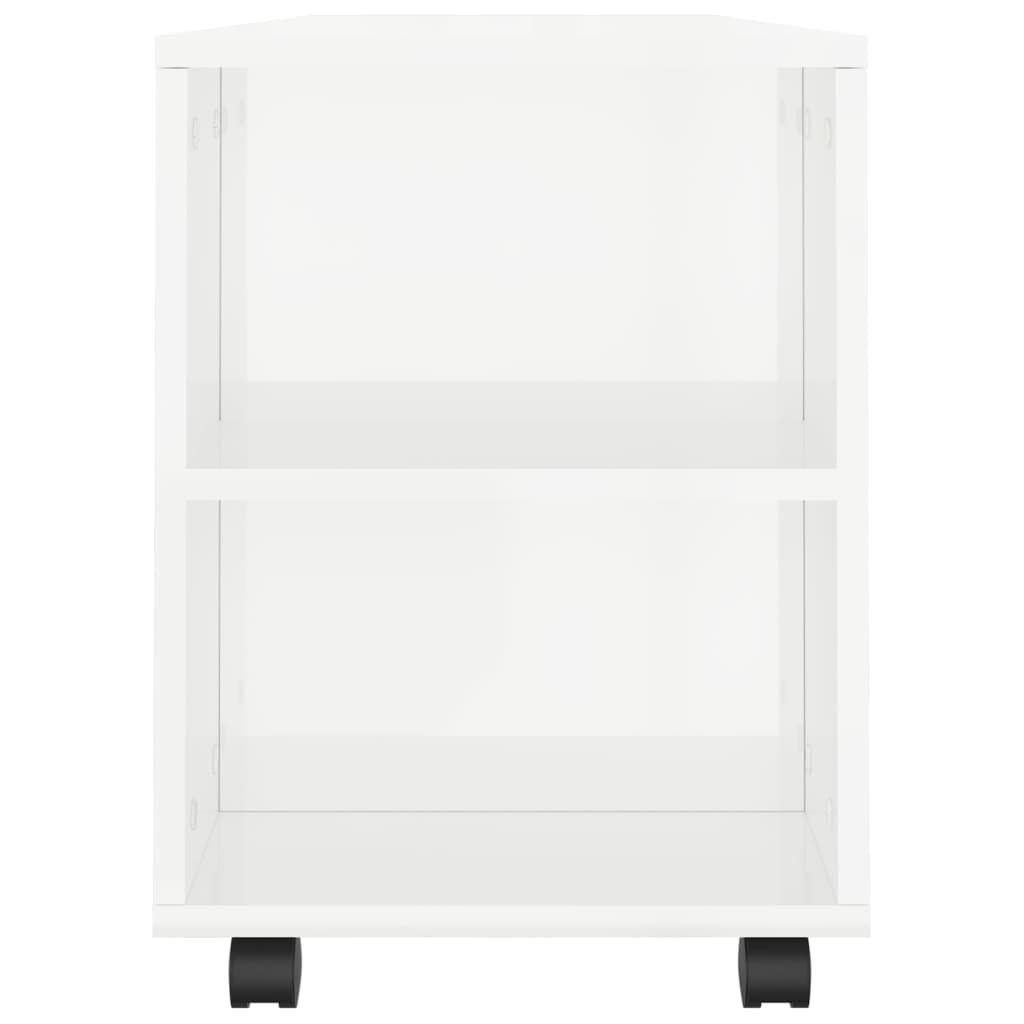 Έπιπλο Τηλεόρασης Γυαλ. Λευκό 102x34,5x43εκ. Επεξεργασμένο Ξύλο