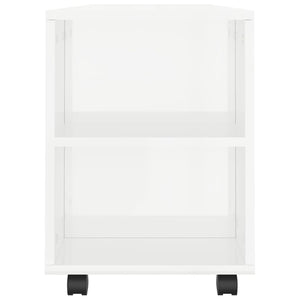 Έπιπλο Τηλεόρασης Γυαλ. Λευκό 102x34,5x43εκ. Επεξεργασμένο Ξύλο