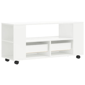 Έπιπλο Τηλεόρασης Γυαλ. Λευκό 102x34,5x43εκ. Επεξεργασμένο Ξύλο