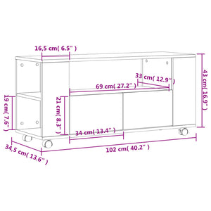 Έπιπλο Τηλεόρασης Καπνιστή Δρυς 102x34,5x43 εκ. Επεξ. Ξύλο