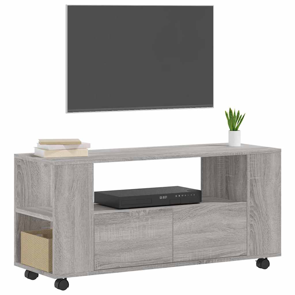 Έπιπλο Τηλεόρασης Γκρι Sonoma 102x34,5x43 εκ. από Επεξεργ. Ξύλο