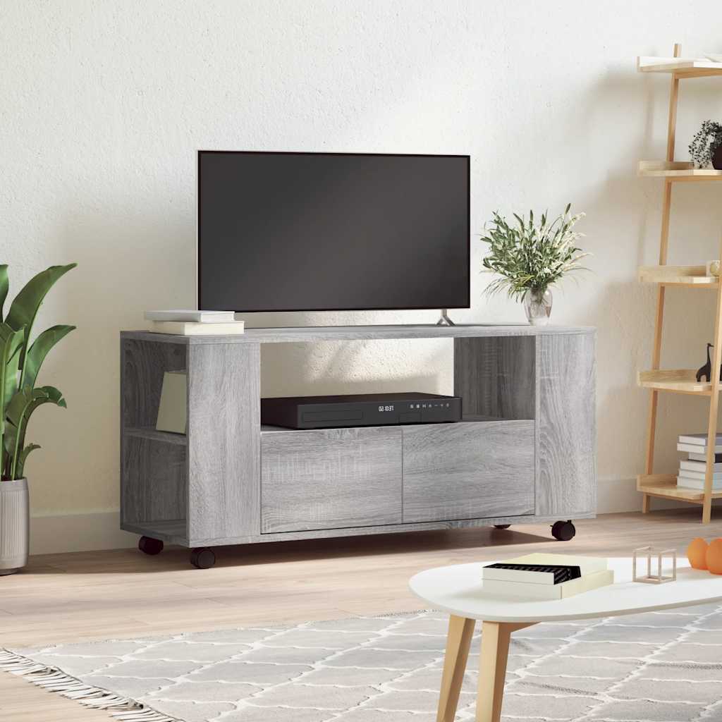 Έπιπλο Τηλεόρασης Γκρι Sonoma 102x34,5x43 εκ. από Επεξεργ. Ξύλο
