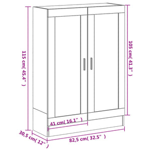 Βιβλιοθήκη Γκρι Sonoma 82,5 x 30,5 x 115 εκ. Επεξεργασμένο Ξύλο