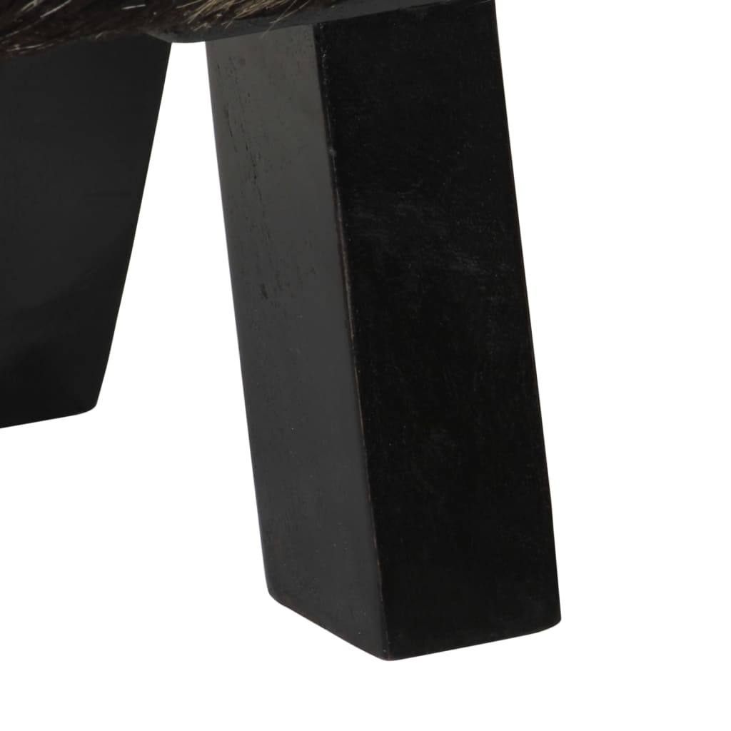 Πάγκος Μαύρος και Λευκός 110x30x45 εκ. Γνήσιο Δέρμα Κατσίκας - Pakobazaar