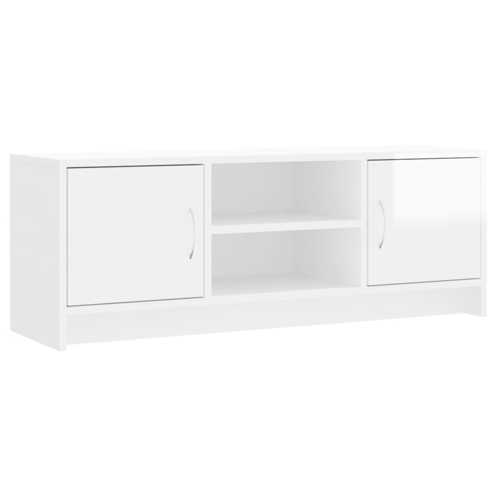 Έπιπλο Τηλεόρασης Γυαλ. Λευκό 102x30x37,5 εκ Επεξεργασμένο Ξύλο - Pakobazaar