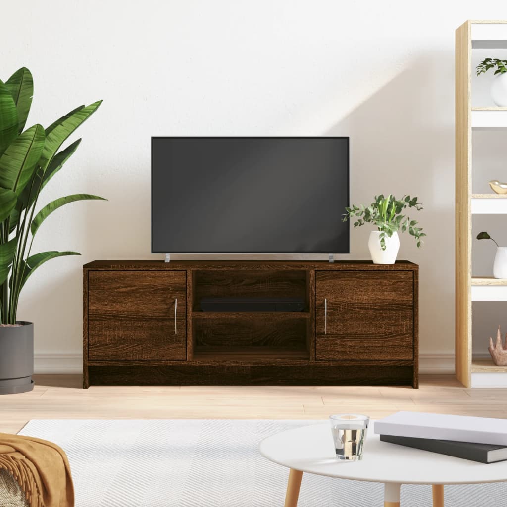Έπιπλο Τηλεόρασης Καφέ Δρυς 102x30x37,5 εκ. Επεξεργασμένο Ξύλο