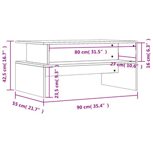 Τραπεζάκι Σαλονιού Λευκό 90 x 55 x 42,5 εκ. Επεξεργασμένο Ξύλο - Pakobazaar