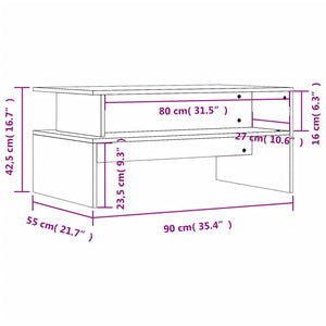 Τραπεζάκι Σαλονιού Sonoma Δρυς 90x55x42,5 εκ Επεξεργασμένο Ξύλο - Pakobazaar