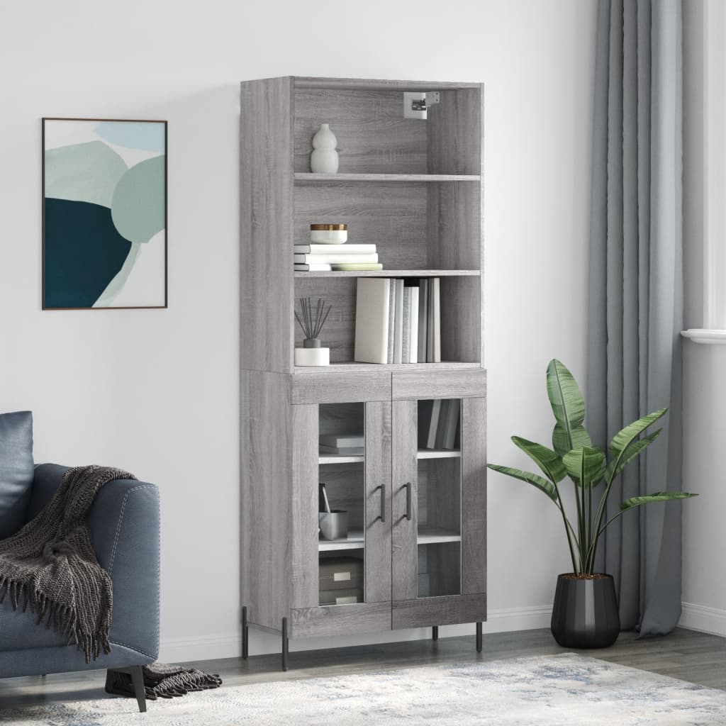 Ντουλάπι Γκρι Sonoma 69,5 x 34 x 180 εκ. Επεξεργασμένο Ξύλο - Pakobazaar