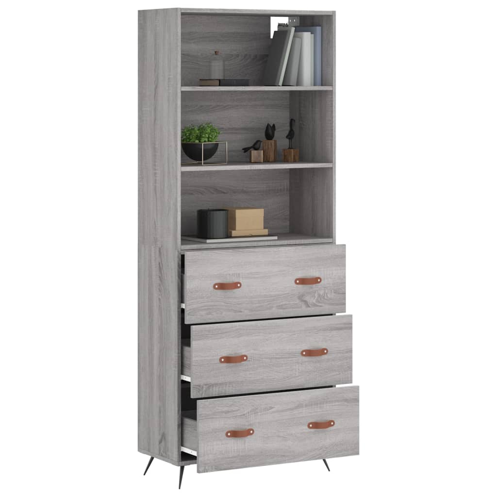 Ντουλάπι Γκρι Sonoma 69,5 x 34 x 180 εκ. Επεξεργασμένο Ξύλο - Pakobazaar