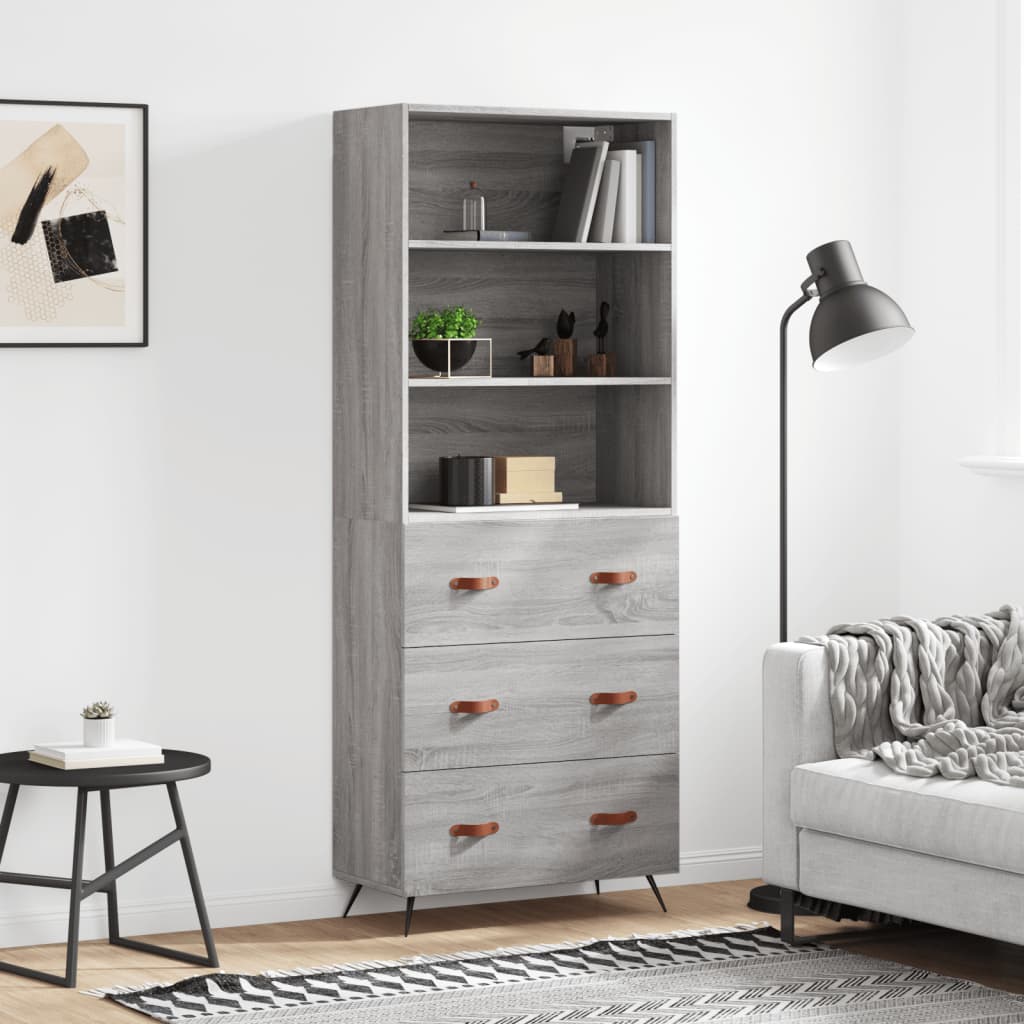 Ντουλάπι Γκρι Sonoma 69,5 x 34 x 180 εκ. Επεξεργασμένο Ξύλο - Pakobazaar