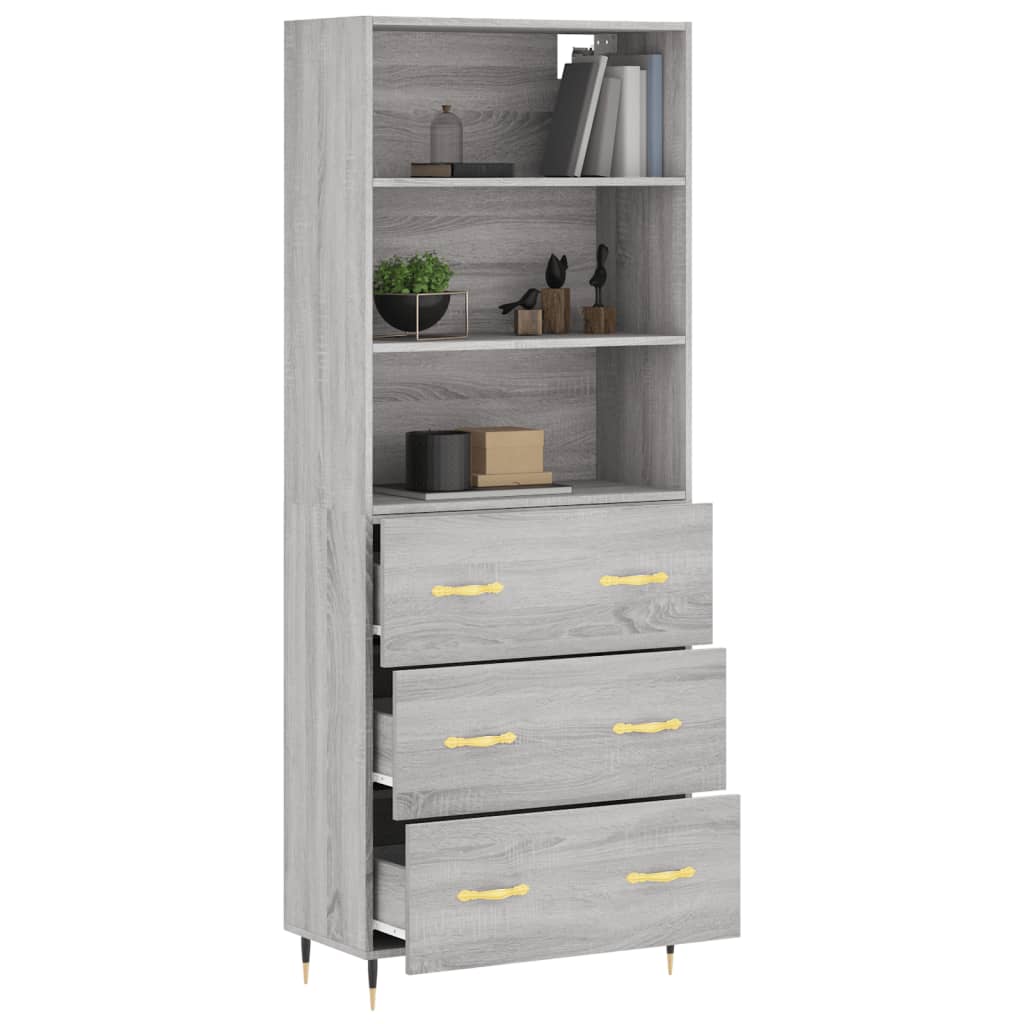 Ντουλάπι Γκρι Sonoma 69,5 x 34 x 180 εκ. Επεξεργασμένο Ξύλο