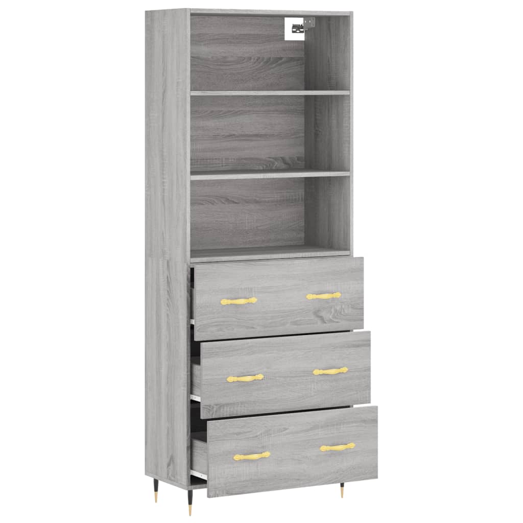Ντουλάπι Γκρι Sonoma 69,5 x 34 x 180 εκ. Επεξεργασμένο Ξύλο