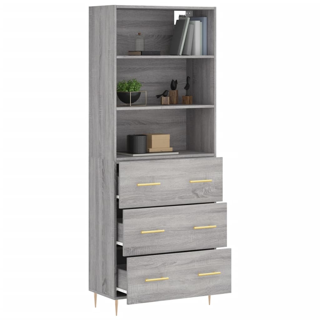 Ντουλάπι Γκρι Sonoma 69,5 x 34 x 180 εκ. Επεξεργασμένο Ξύλο