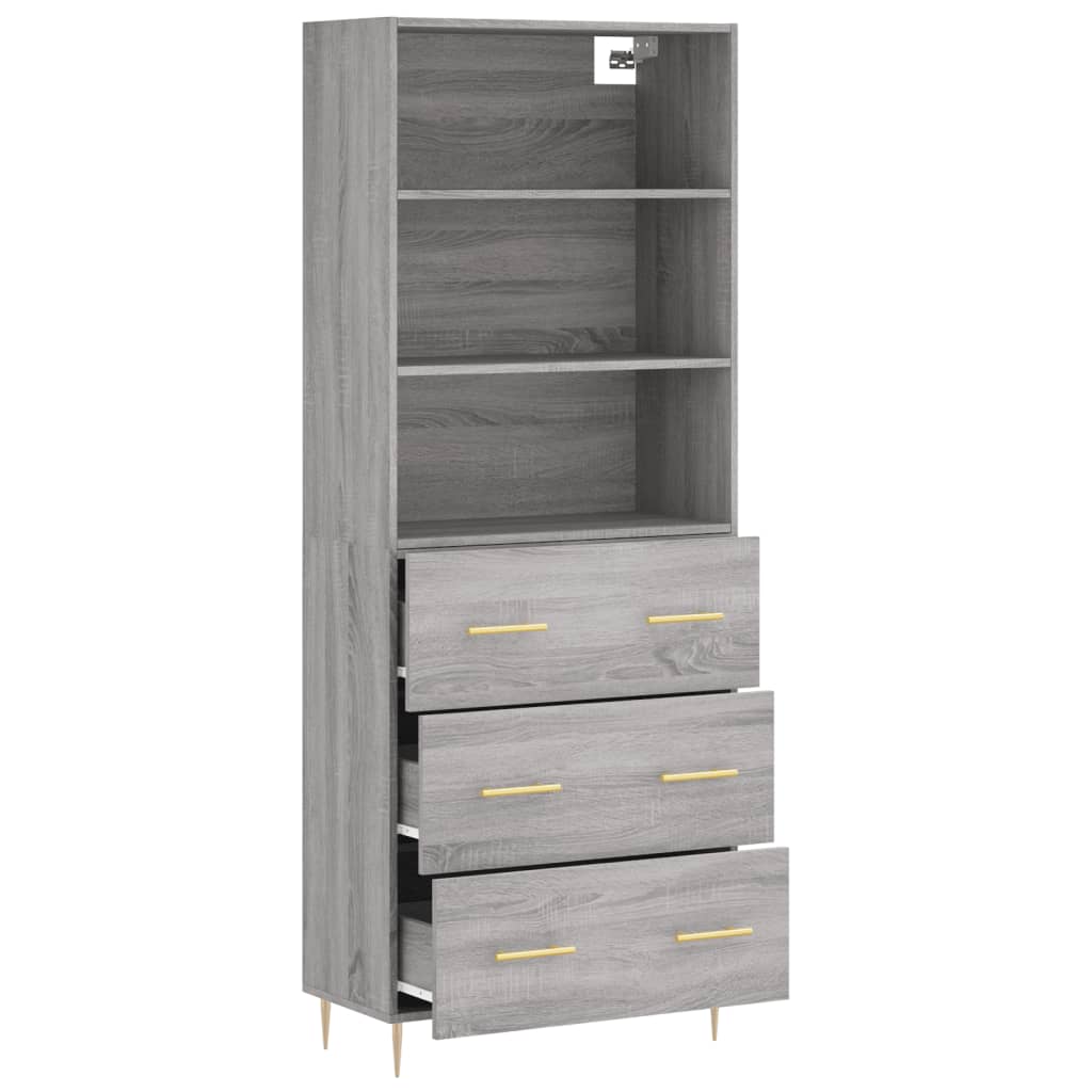 Ντουλάπι Γκρι Sonoma 69,5 x 34 x 180 εκ. Επεξεργασμένο Ξύλο