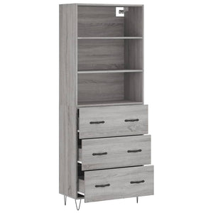 Ντουλάπι Γκρι Sonoma 69,5 x 34 x 180 εκ. Επεξεργασμένο Ξύλο