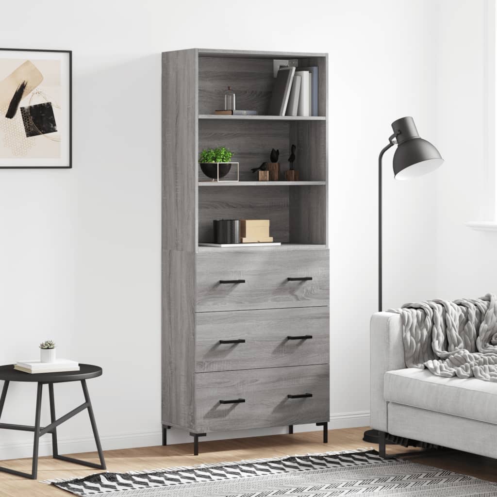 Ντουλάπι Γκρι Sonoma 69,5 x 34 x 180 εκ. Επεξεργασμένο Ξύλο