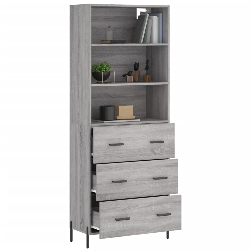 Ντουλάπι Γκρι Sonoma 69,5 x 34 x 180 εκ. Επεξεργασμένο Ξύλο - Pakobazaar