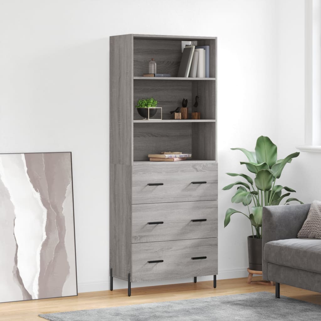 Ντουλάπι Γκρι Sonoma 69,5 x 34 x 180 εκ. Επεξεργασμένο Ξύλο - Pakobazaar