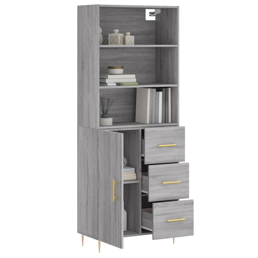 Ντουλάπι Γκρι Sonoma 69,5 x 34 x 180 εκ. Επεξεργασμένο Ξύλο