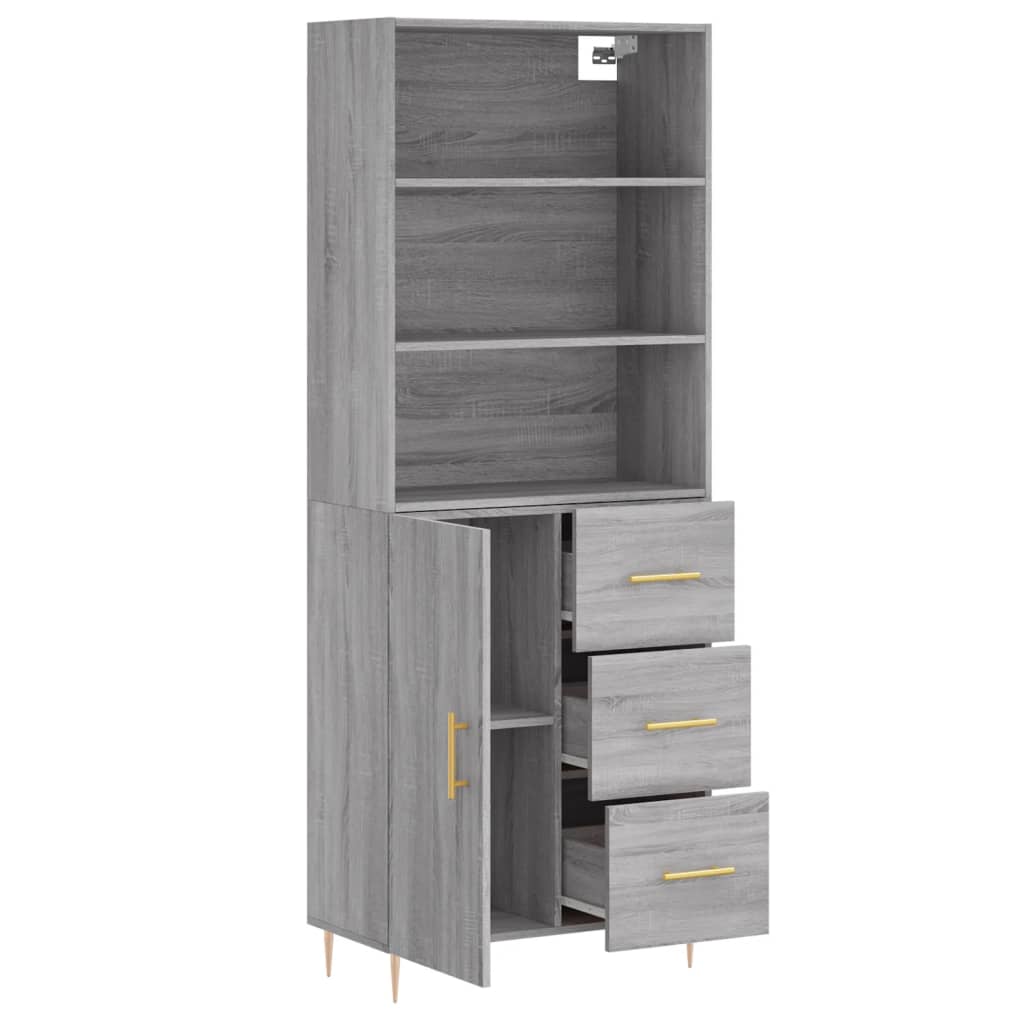 Ντουλάπι Γκρι Sonoma 69,5 x 34 x 180 εκ. Επεξεργασμένο Ξύλο