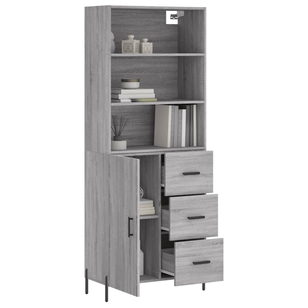 Ντουλάπι Γκρι Sonoma 69,5 x 34 x 180 εκ. Επεξεργασμένο Ξύλο - Pakobazaar