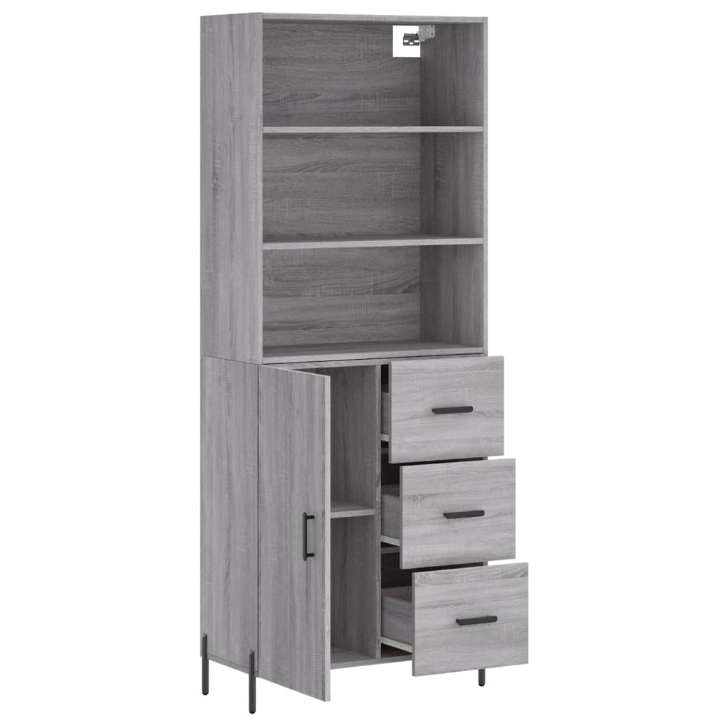 Ντουλάπι Γκρι Sonoma 69,5 x 34 x 180 εκ. Επεξεργασμένο Ξύλο - Pakobazaar
