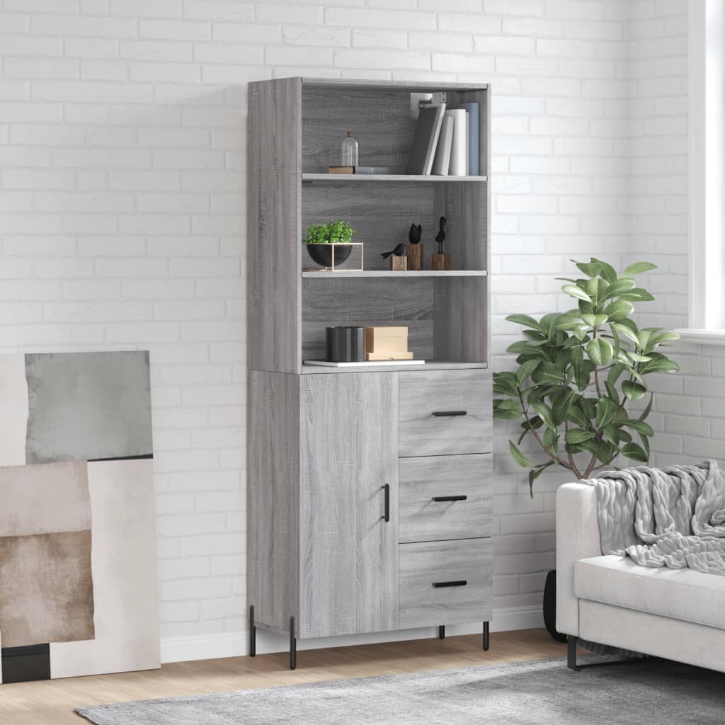 Ντουλάπι Γκρι Sonoma 69,5 x 34 x 180 εκ. Επεξεργασμένο Ξύλο - Pakobazaar
