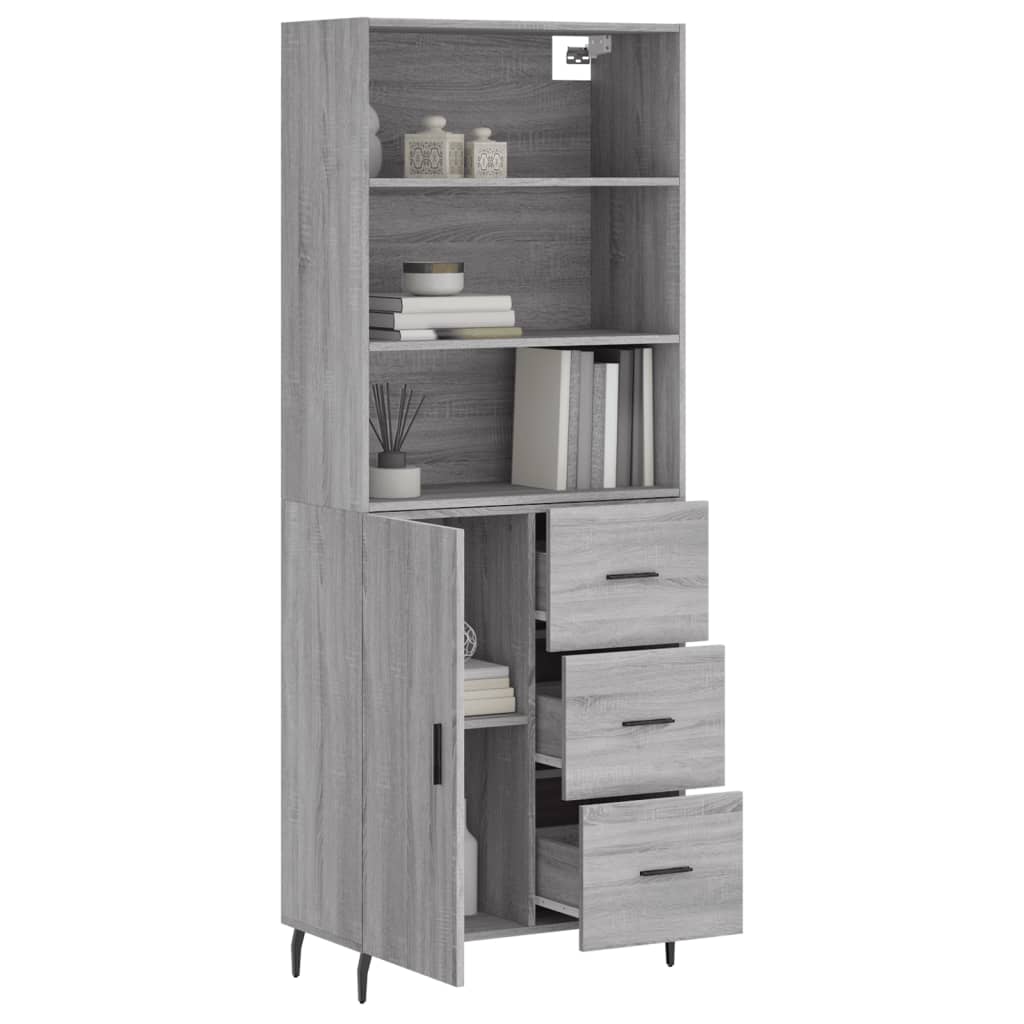 Ντουλάπι Γκρι Sonoma 69,5 x 34 x 180 εκ. Επεξεργασμένο Ξύλο
