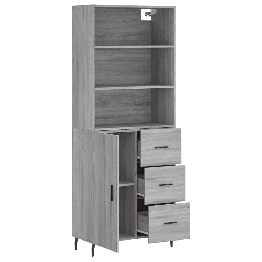 Ντουλάπι Γκρι Sonoma 69,5 x 34 x 180 εκ. Επεξεργασμένο Ξύλο