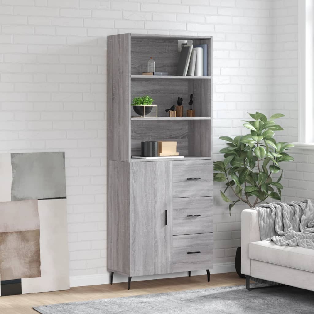 Ντουλάπι Γκρι Sonoma 69,5 x 34 x 180 εκ. Επεξεργασμένο Ξύλο