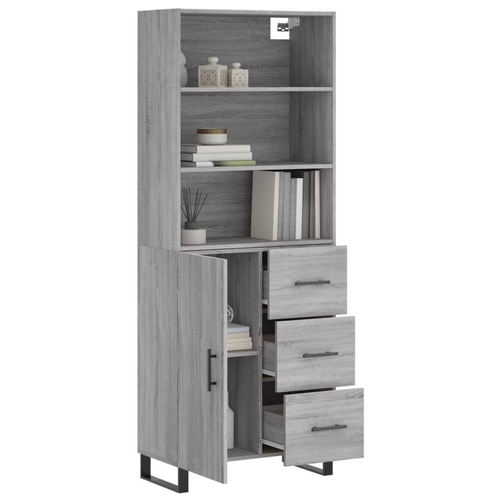 Ντουλάπι Γκρι Sonoma 69,5 x 34 x 180 εκ. Επεξεργασμένο Ξύλο