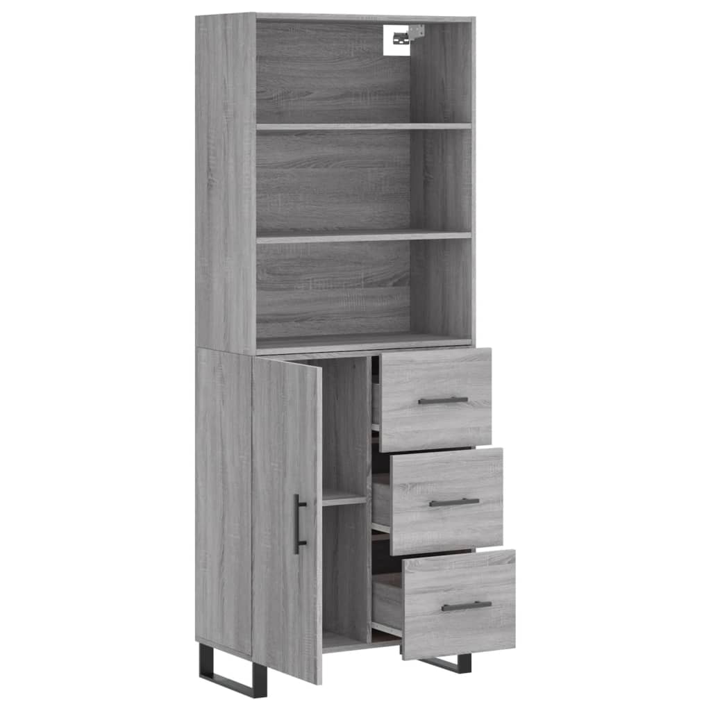 Ντουλάπι Γκρι Sonoma 69,5 x 34 x 180 εκ. Επεξεργασμένο Ξύλο
