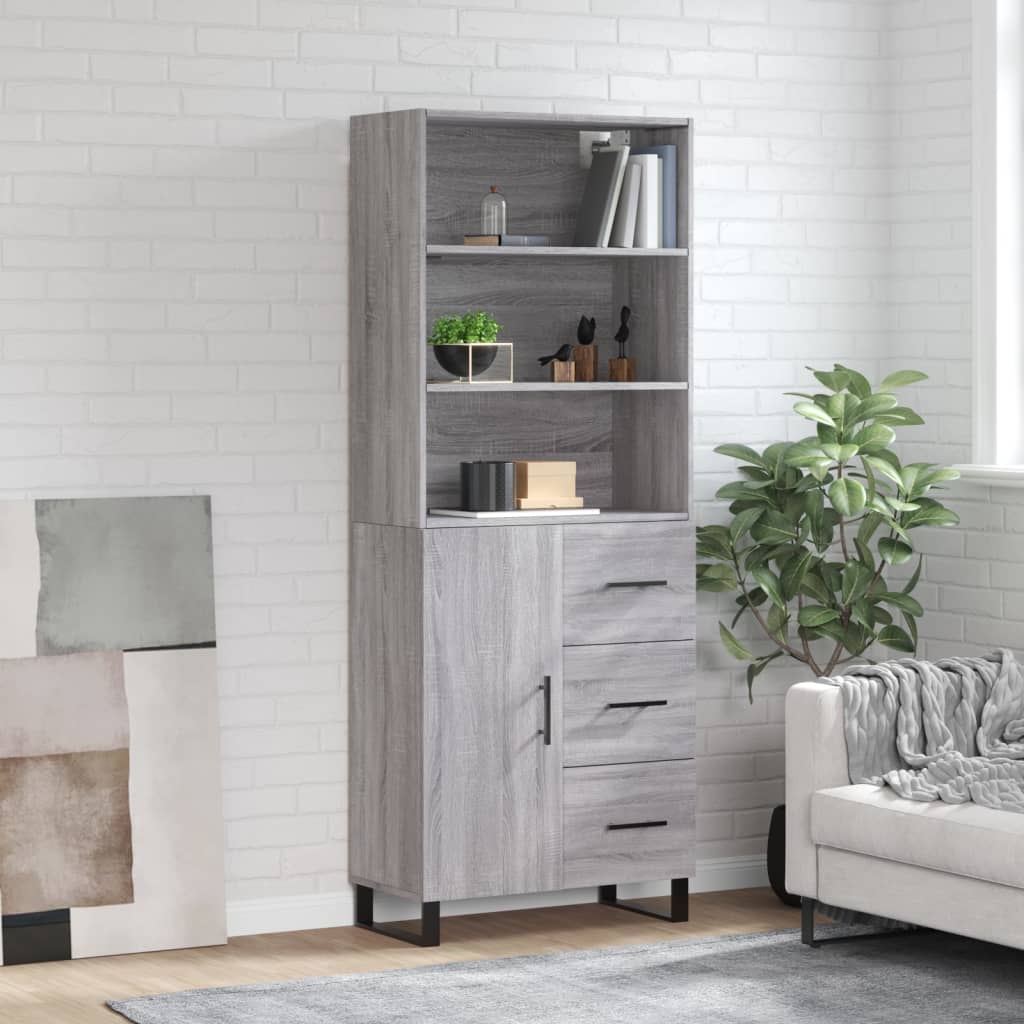 Ντουλάπι Γκρι Sonoma 69,5 x 34 x 180 εκ. Επεξεργασμένο Ξύλο