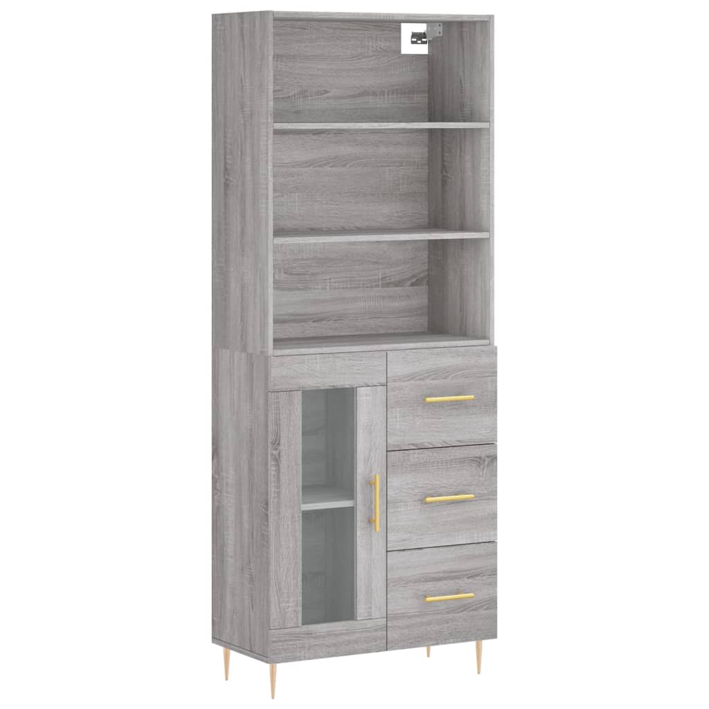 Ντουλάπι Γκρι Sonoma 69,5 x 34 x 180 εκ. Επεξεργασμένο Ξύλο - Pakobazaar