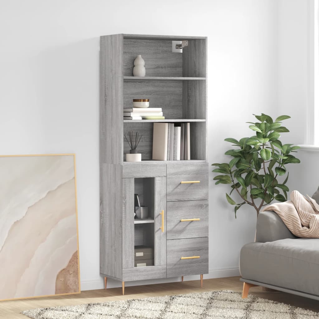 Ντουλάπι Γκρι Sonoma 69,5 x 34 x 180 εκ. Επεξεργασμένο Ξύλο - Pakobazaar