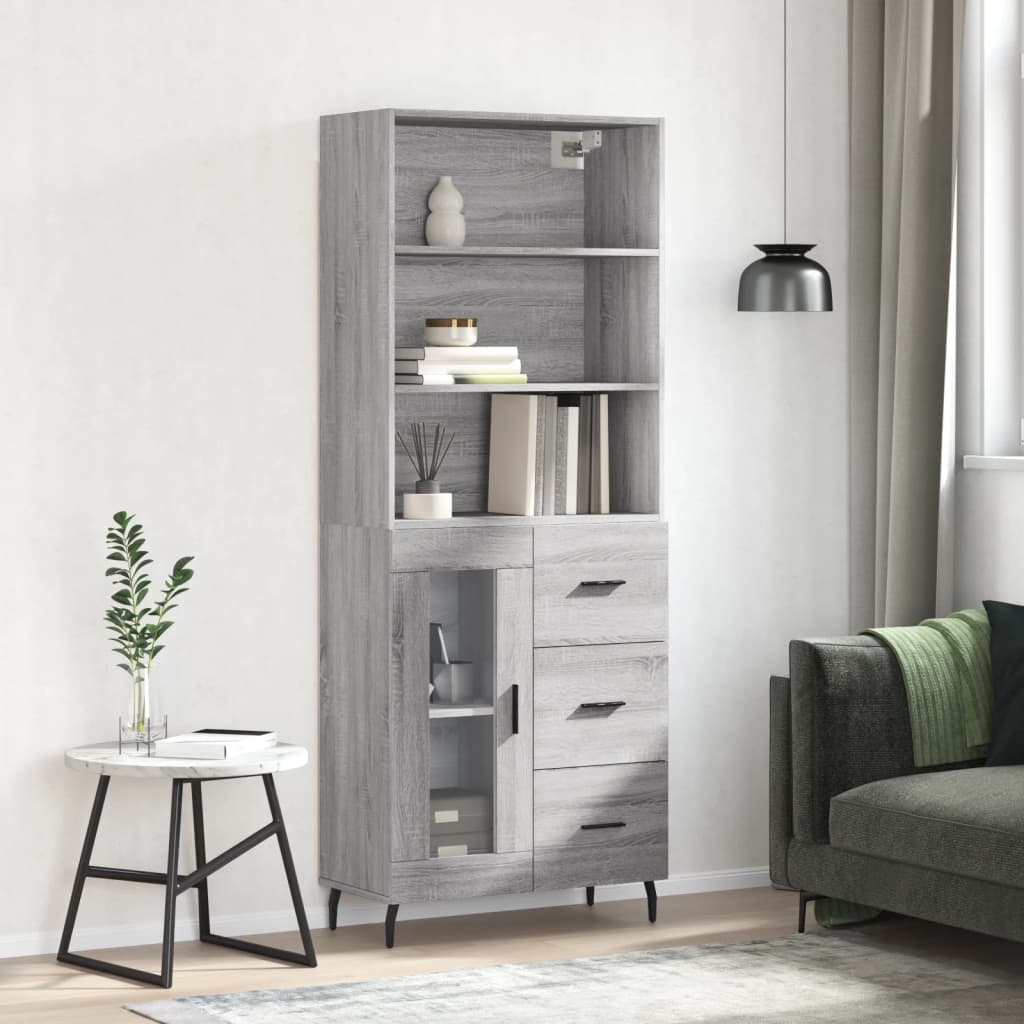 Ντουλάπι Γκρι Sonoma 69,5 x 34 x 180 εκ. Επεξεργασμένο Ξύλο