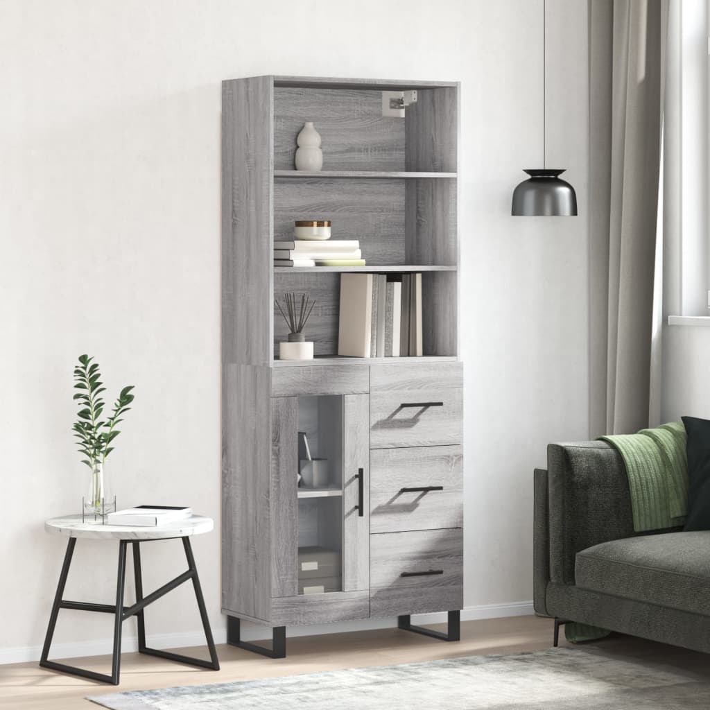 Ντουλάπι Γκρι Sonoma 69,5 x 34 x 180 εκ. Επεξεργασμένο Ξύλο