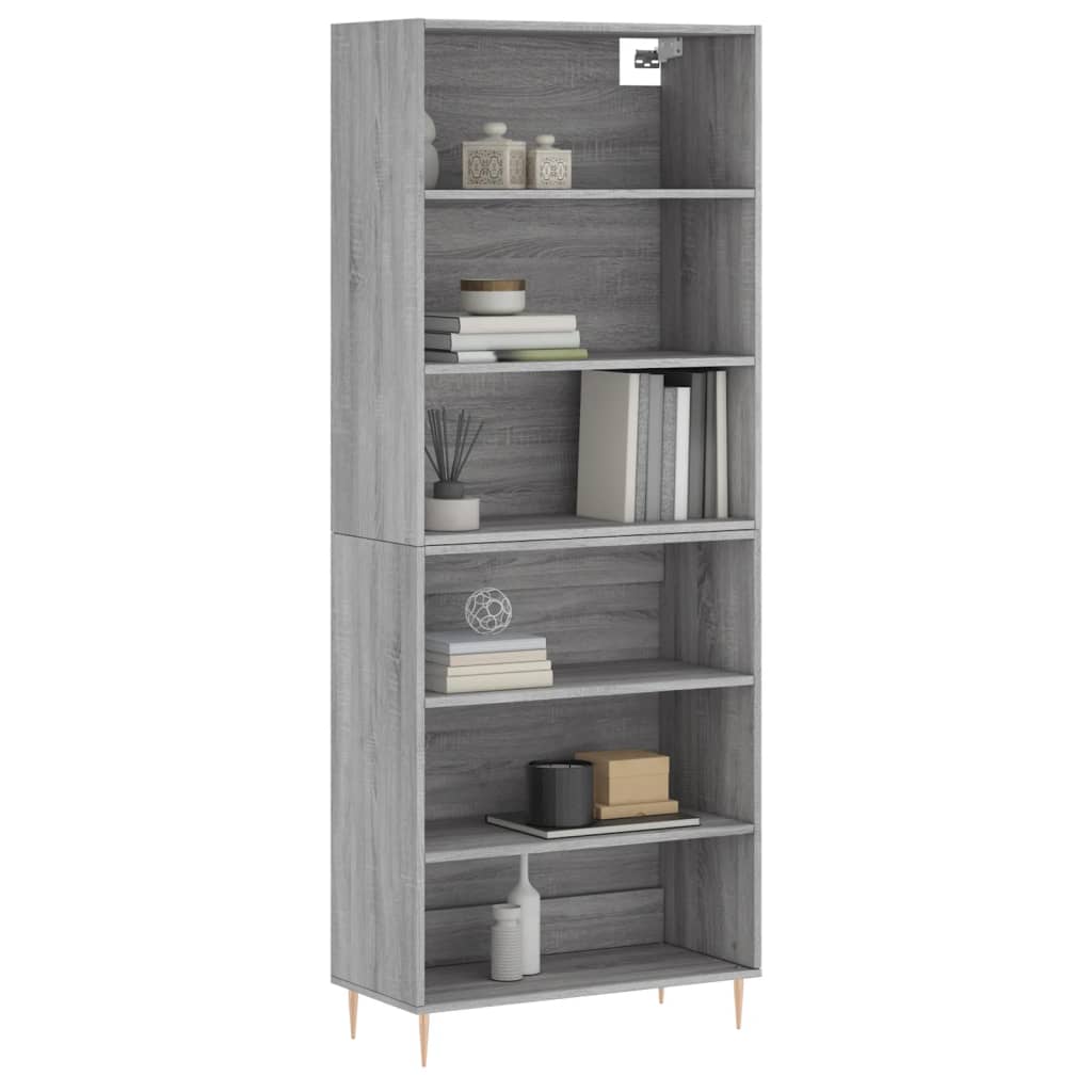Ντουλάπι Sonoma Γκρι 69,5x32,5x180 εκ. Επεξεργασμένο Ξύλο