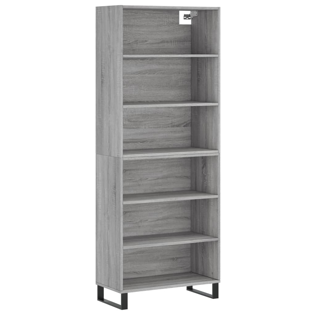 Ντουλάπι Sonoma Γκρι 69,5x32,5x180 εκ. Επεξεργασμένο Ξύλο