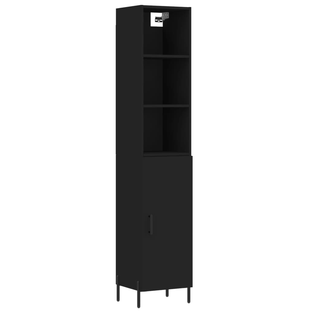Ντουλάπι Μαύρο 34,5 x 34 x 180 εκ. από Επεξεργασμένο Ξύλο