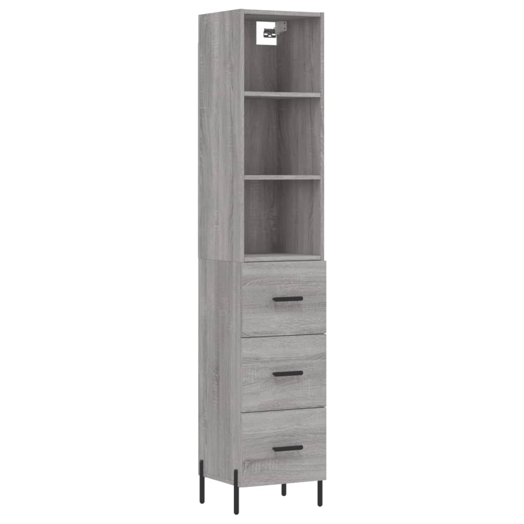 Μπουφές Sonoma Γκρι 34,5 x 34 x 180 εκ. από Επεξεργασμένο Ξύλο