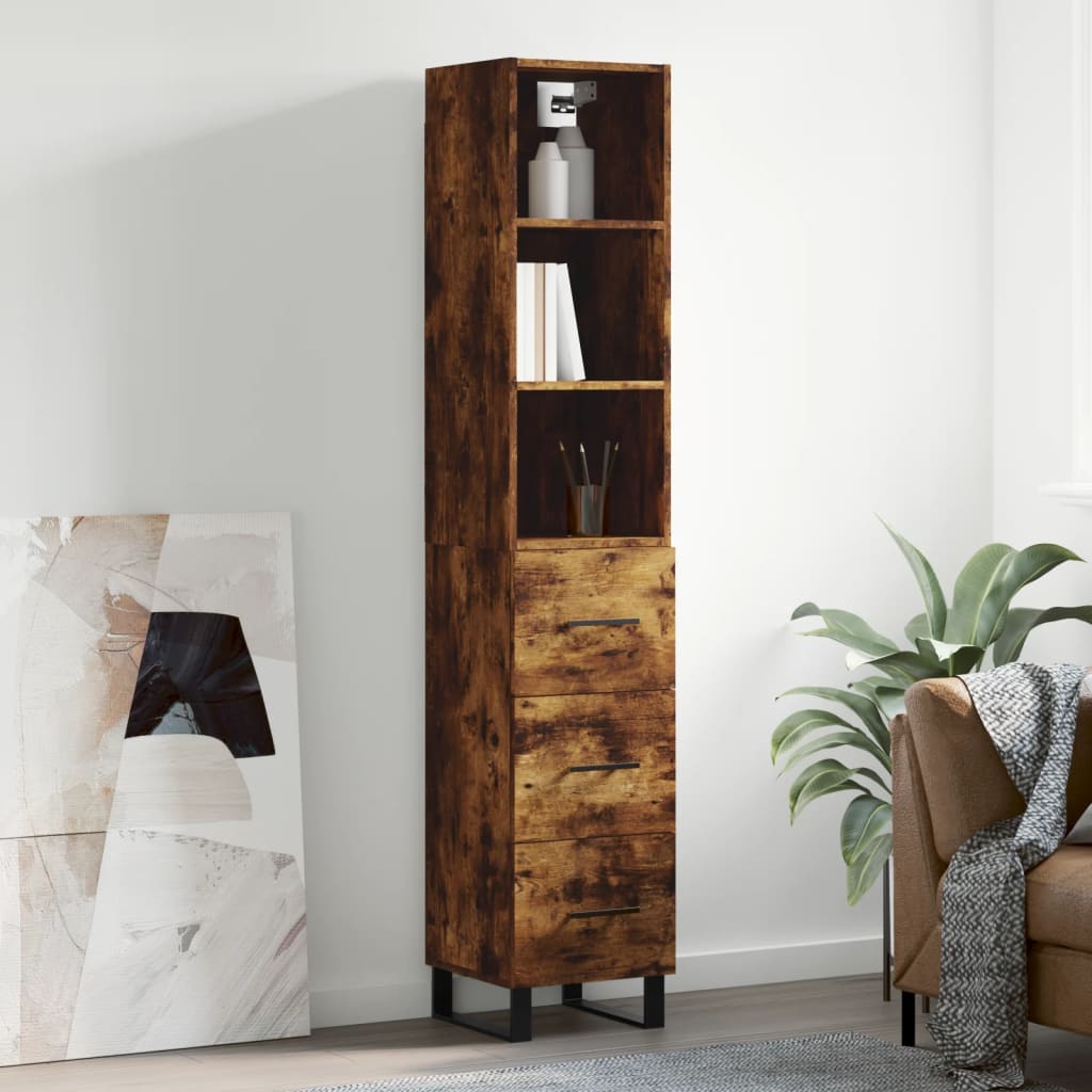 Ντουλάπι Καπνιστή δρυς 34,5x34x180 εκ. από Επεξεργασμένο Ξύλο - Pakobazaar