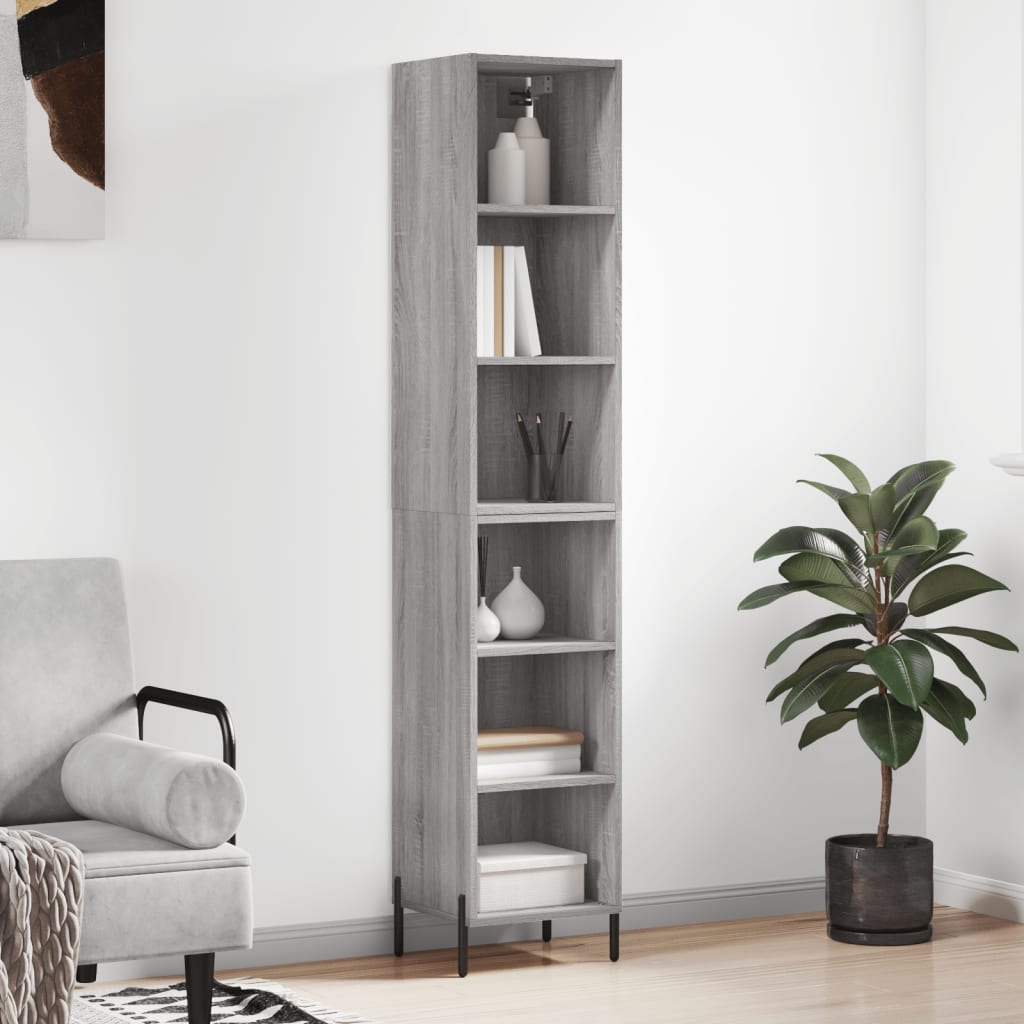 Ντουλάπι Γκρι sonoma 34,5 x 32,5 x 180 εκ. Επεξεργασμένο ξύλο - Pakobazaar