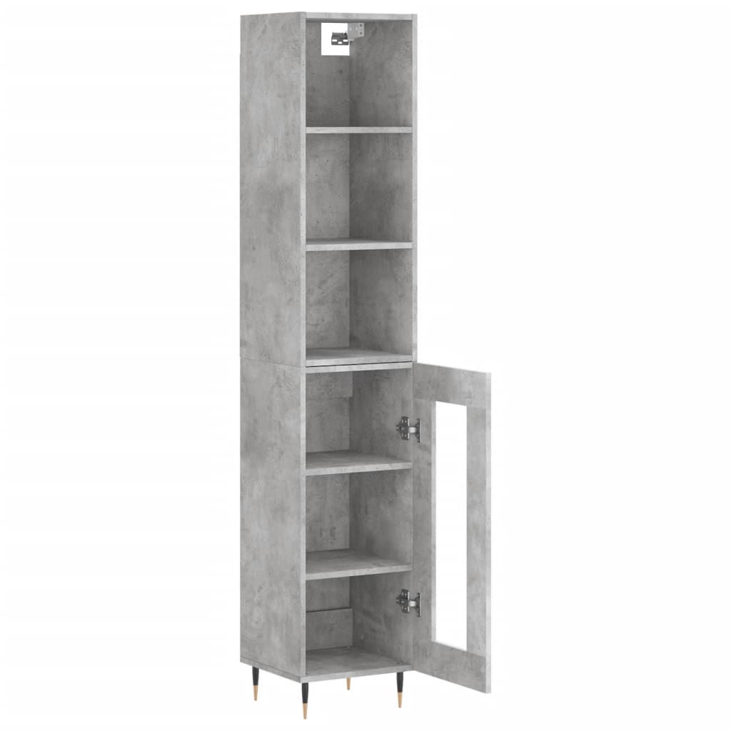 Ντουλάπι Γκρι Σκυροδέματος 34,5x34x180 εκ. Επεξεργασμένο Ξύλο