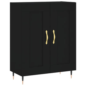 Ντουλάπι Μαύρο 69,5x34x180 εκ. από Επεξεργασμένο Ξύλο
